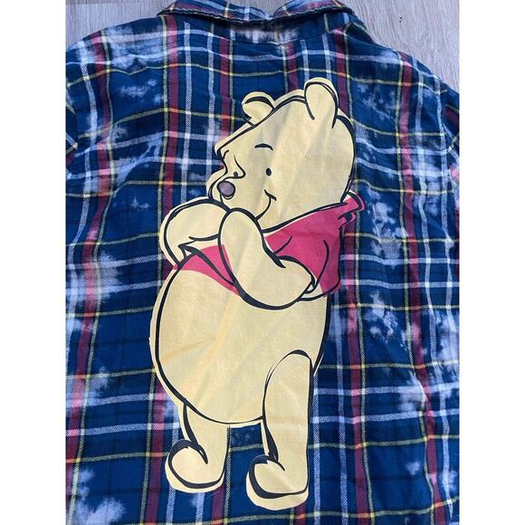 Disney Winnie the Pooh Long Sleeve Button Down Cotton Flannel, Women’s Size XS - Picture 3 of 6